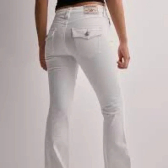 True Religion White Low Rise  Flare Distressed Jeans Y2K 30 - Picture 1 of 15